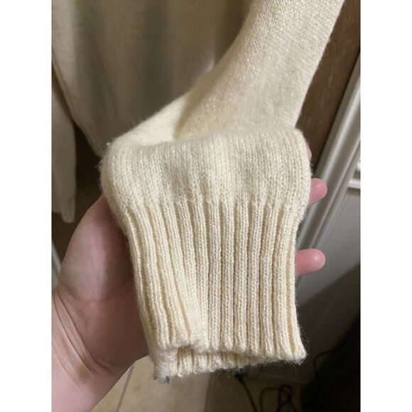 Vintage Par Four Sportswear Ivory Argyle Print Wool V-Neck Sweater Tall LT 42-44 - Picture 11 of 11